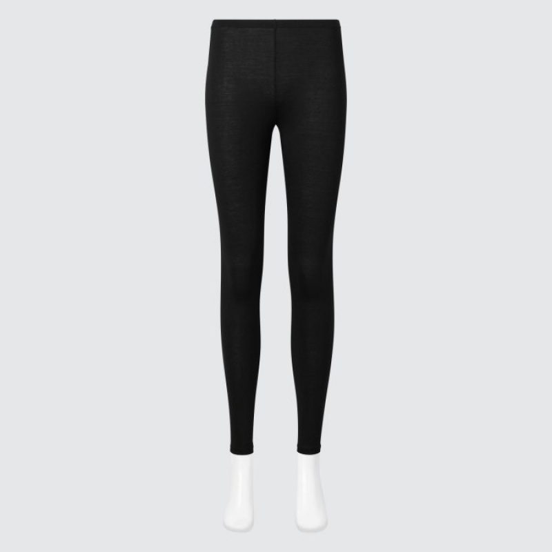 Black Uniqlo HEATTECH Women Leggings | 9526629