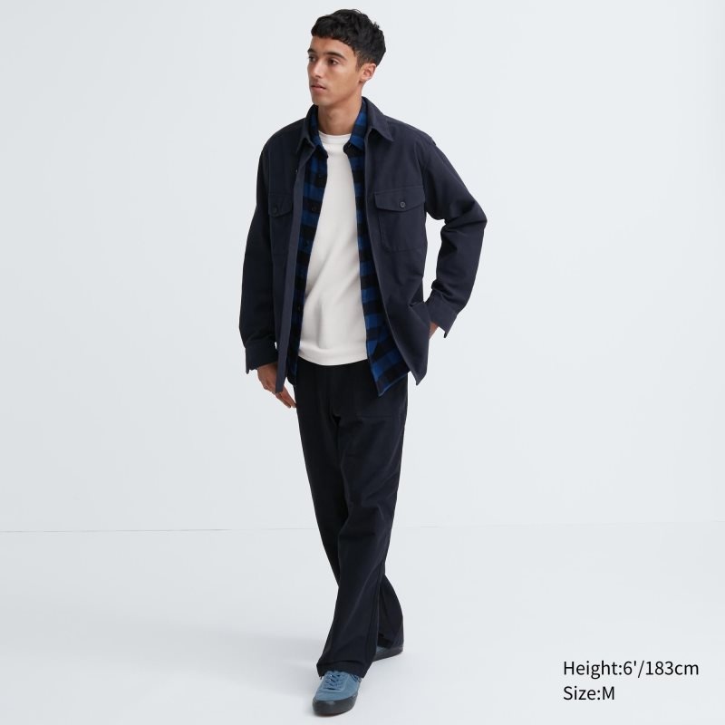 Black Uniqlo Heattech Cotton Waffle Crew Neck Extra Warm Men T Shirts | 8710819