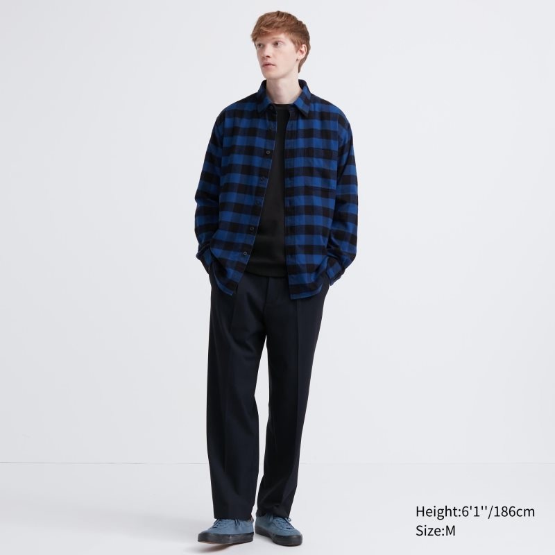 Black Uniqlo Heattech Cotton Waffle Crew Neck Extra Warm Men T Shirts | 8710819