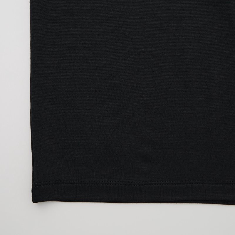 Black Uniqlo Heattech Crew Neck Short-sleeve Men T Shirts | 1608604