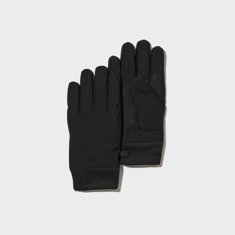 Black Uniqlo Heattech Lined Function Men Gloves | 3456169