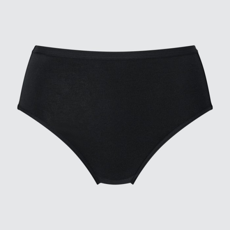 Black Uniqlo High Rise Basic Women Briefs | 700543