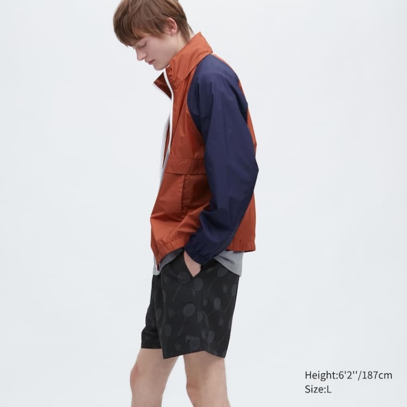 Black Uniqlo Jw Anderson Badminton Print Active Utility Men Shorts | 3515076
