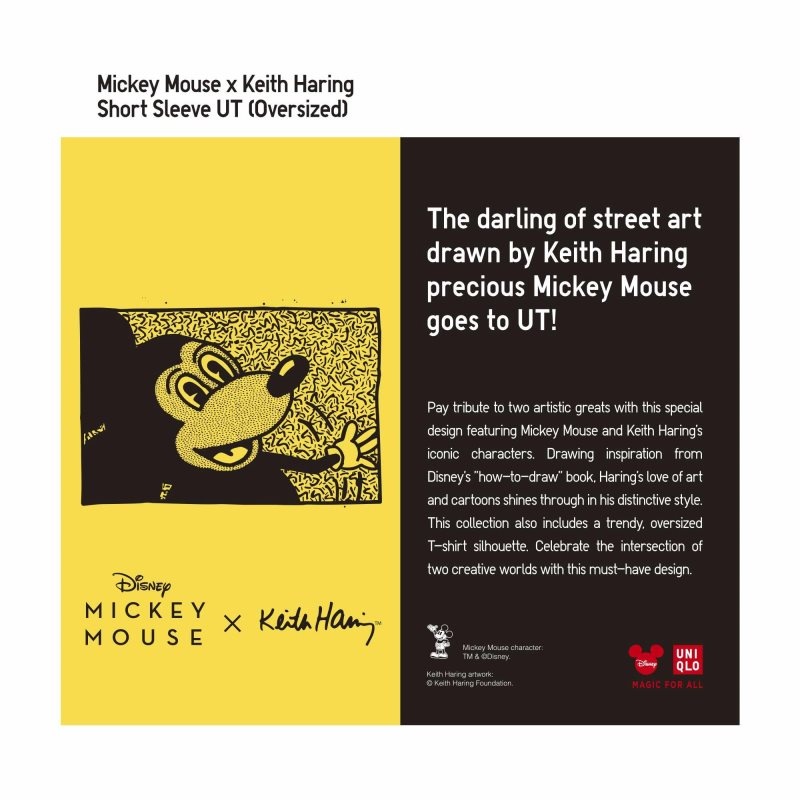 Black Uniqlo Mickey Mouse X Keith Haring Ut Oversized Short-sleeve Graphic Men T Shirts | 4494532