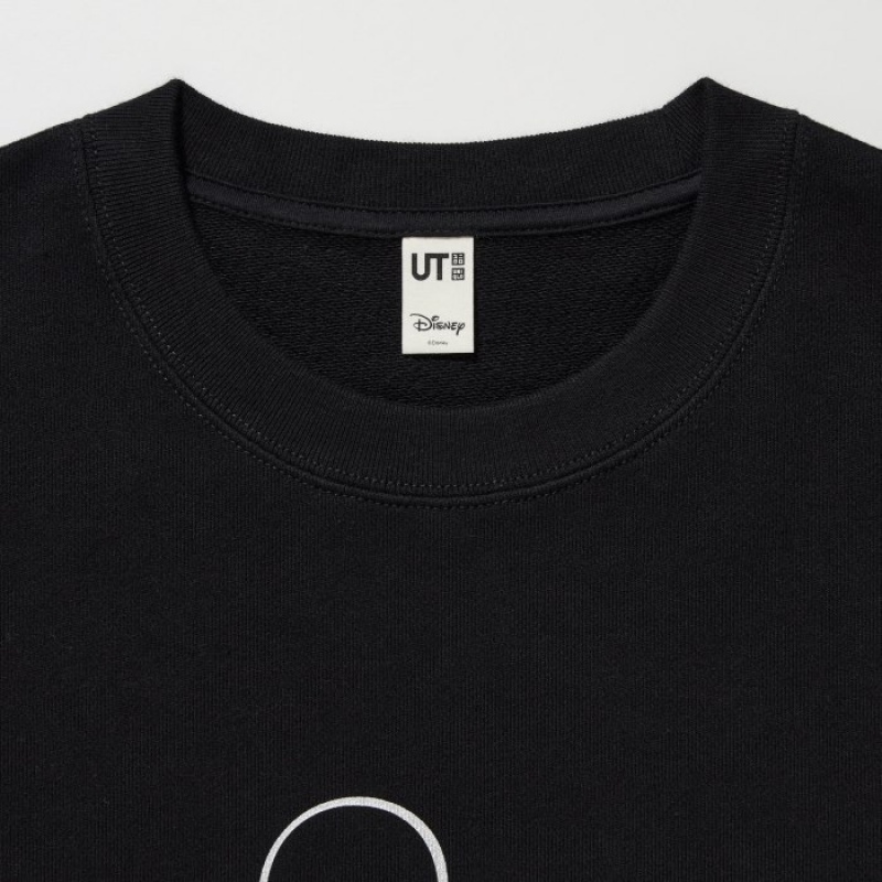 Black Uniqlo Mickey Shines Long-Sleeve Women Sweatshirts | 2027622