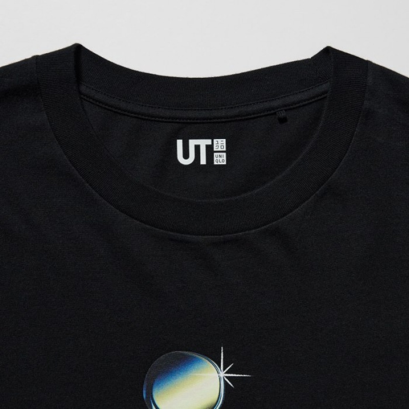 Black Uniqlo Mickey Stands UT Short Sleeve Women T Shirts | 8214852