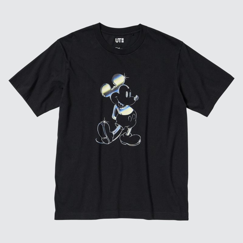 Black Uniqlo Mickey Stands Ut Short Sleeve Graphic Men T Shirts | 8493869