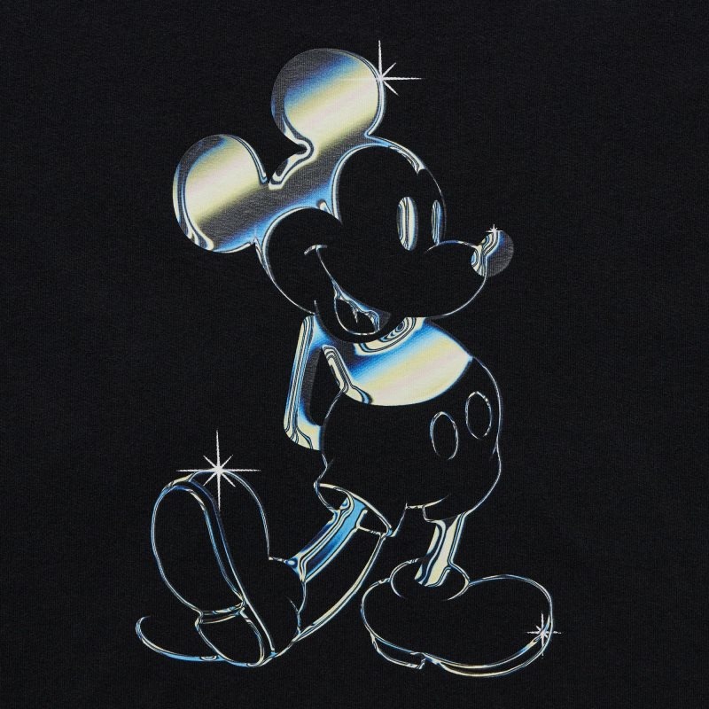 Black Uniqlo Mickey Stands Ut Short Sleeve Graphic Men T Shirts | 8493869