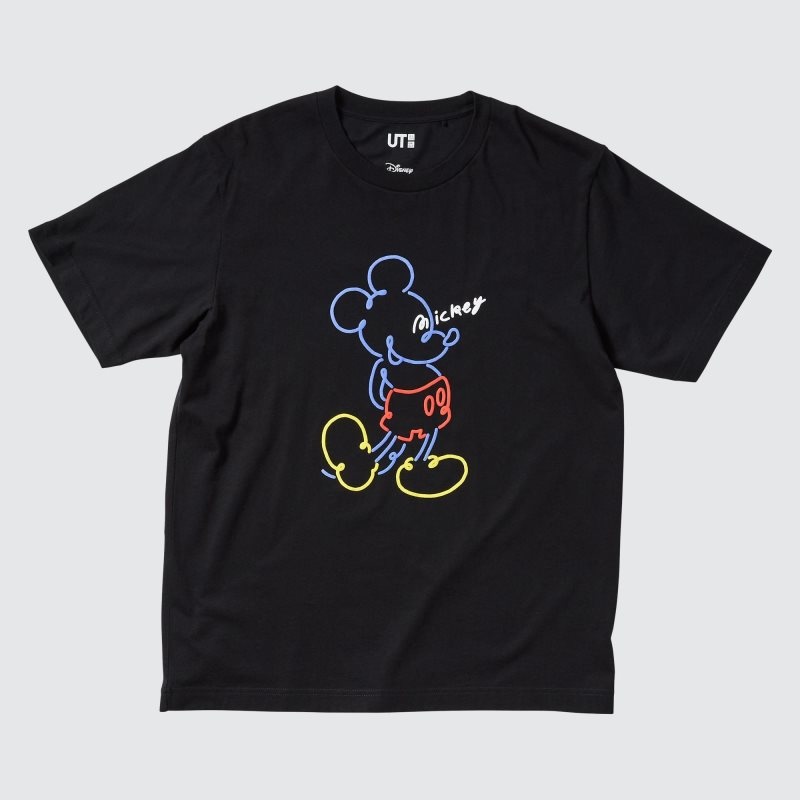 Black Uniqlo Mickey Stands Ut Short-sleeve Graphic Men T Shirts | 773337