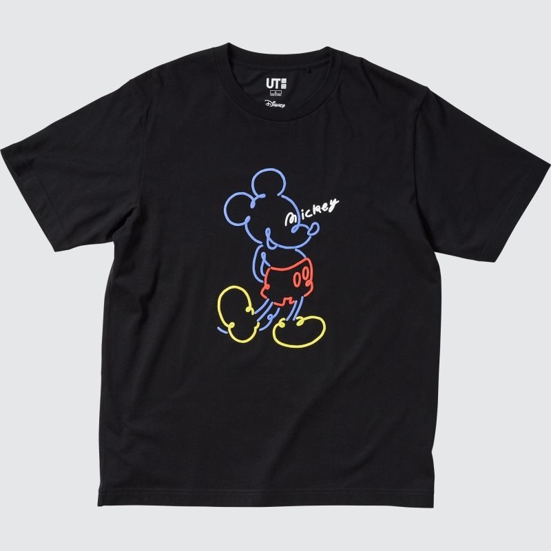 Black Uniqlo Mickey Stands Ut Short-sleeve Graphic Men T Shirts | 773337