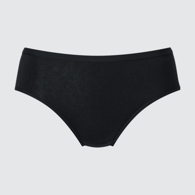 Black Uniqlo Mid Rise Basic Women Briefs | 7439596