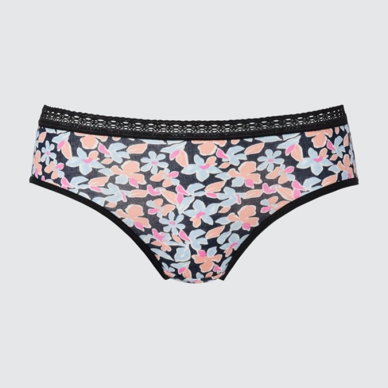 Black Uniqlo Mid Rise Women Briefs | 1971159