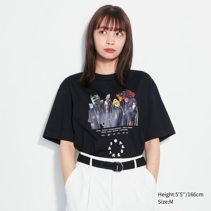 Black Uniqlo Naruto Ut Short-sleeve Graphic Akatsuki Organization Men T Shirts | 3420321