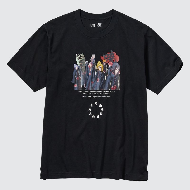 Black Uniqlo Naruto Ut Short-sleeve Graphic Akatsuki Organization Men T Shirts | 3420321