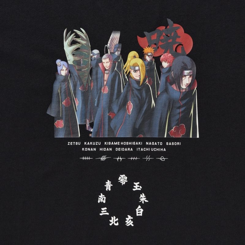 Black Uniqlo Naruto Ut Short-sleeve Graphic Akatsuki Organization Men T Shirts | 3420321