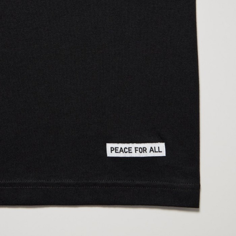 Black Uniqlo PEACE FOR ALL Short-Sleeve Graphic Shingo Kunieda Women T Shirts | 3527535