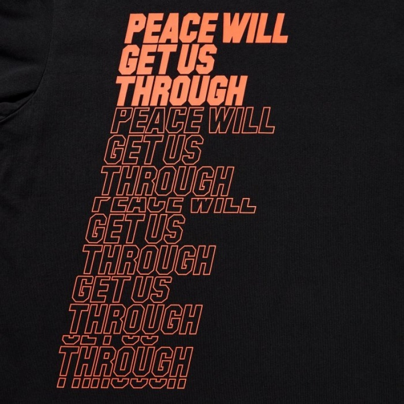 Black Uniqlo PEACE FOR ALL Short-Sleeve Graphic Shingo Kunieda Women T Shirts | 3527535