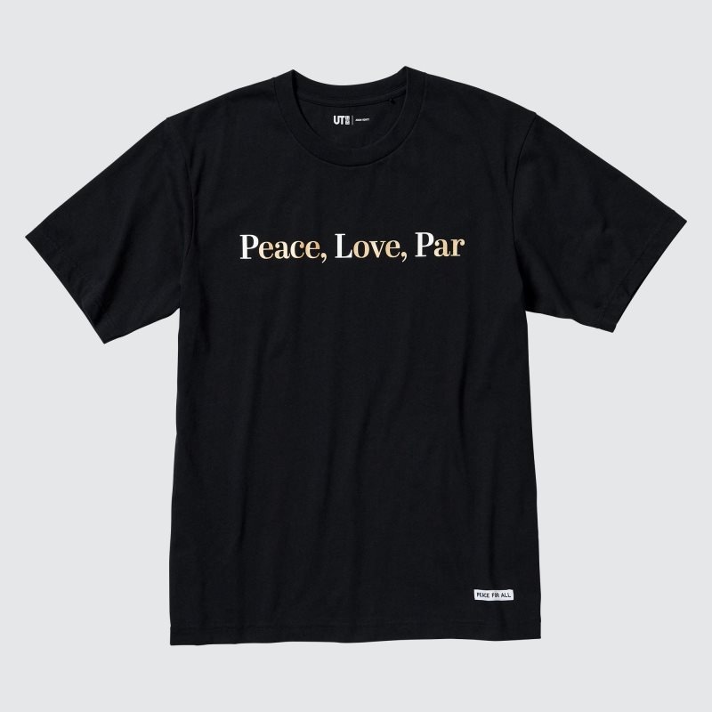 Black Uniqlo PEACE FOR ALL Short-Sleeve Graphic Adam Scott Men T Shirts | 2444004