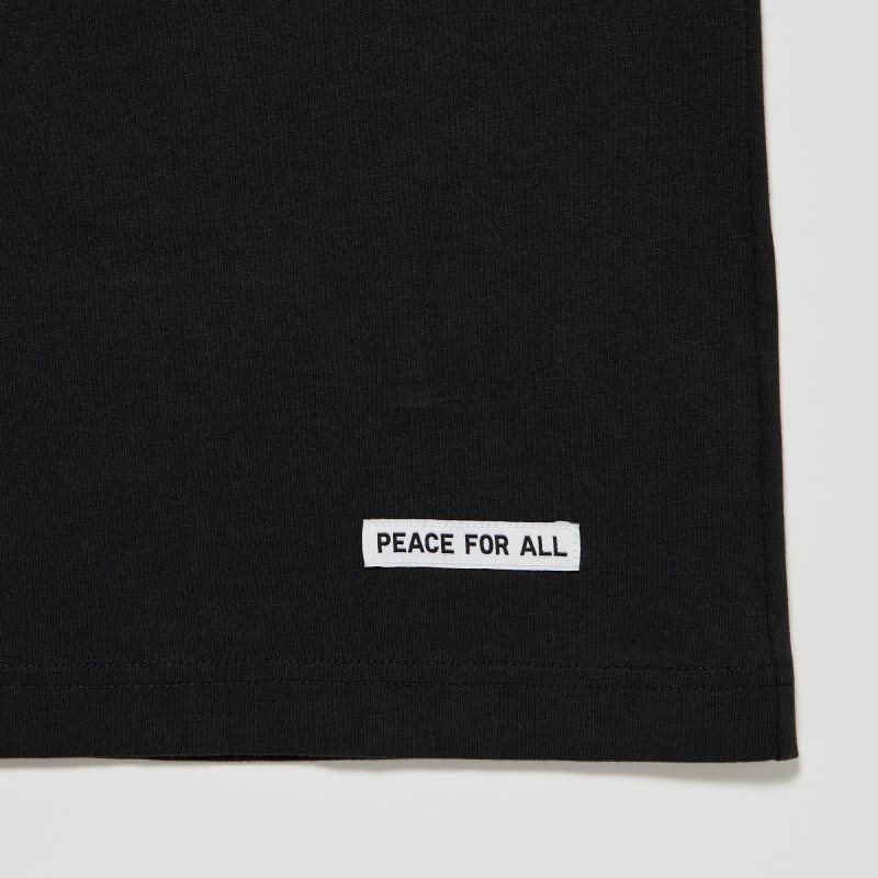 Black Uniqlo PEACE FOR ALL Short-Sleeve Graphic Adam Scott Men T Shirts | 2444004
