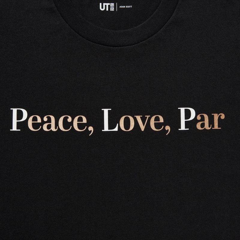 Black Uniqlo PEACE FOR ALL Short-Sleeve Graphic Adam Scott Men T Shirts | 2444004