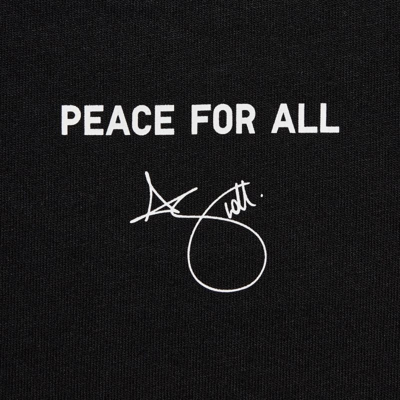 Black Uniqlo PEACE FOR ALL Short-Sleeve Graphic Adam Scott Men T Shirts | 2444004