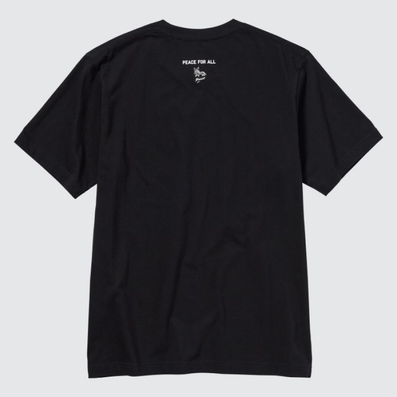 Black Uniqlo PEACE FOR ALL Short-Sleeve Graphic Daido Moriyama Women T Shirts | 204213