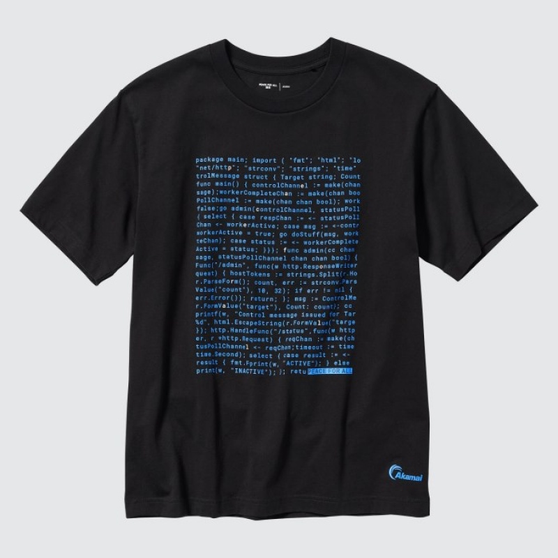 Black Uniqlo PEACE FOR ALL Short-Sleeve Graphic Akamai Women T Shirts | 6620910