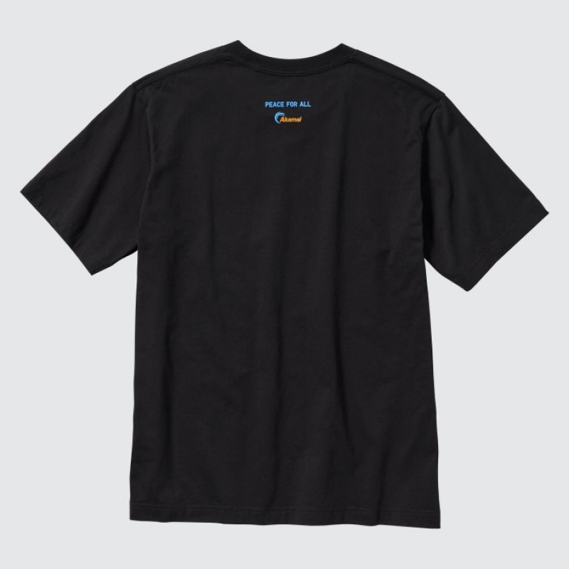 Black Uniqlo PEACE FOR ALL Short-Sleeve Graphic Akamai Women T Shirts | 6620910