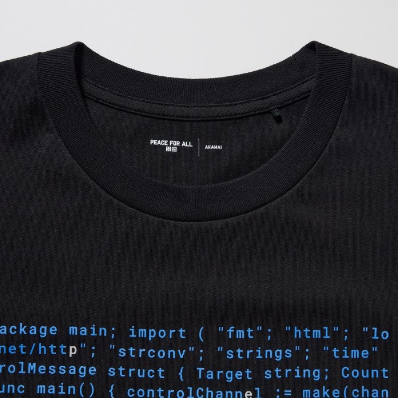 Black Uniqlo PEACE FOR ALL Short-Sleeve Graphic Akamai Women T Shirts | 6620910