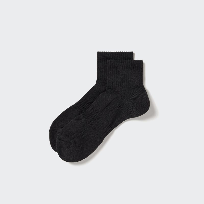 Black Uniqlo Pile Half Men Socks | 9424042