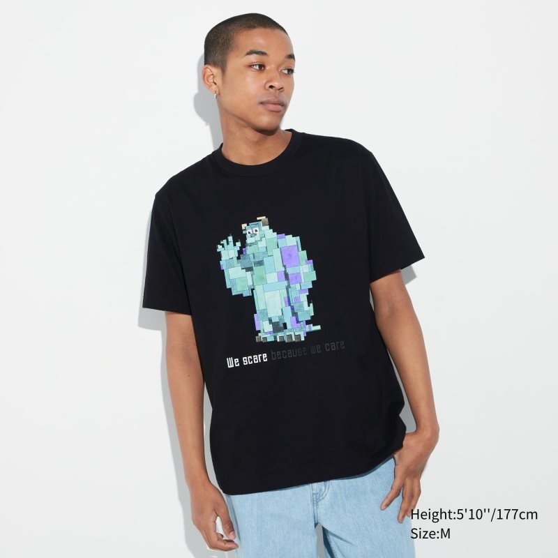 Black Uniqlo Pixar Art Ut Short-sleeve Graphic Adam Lister Men T Shirts | 9753051