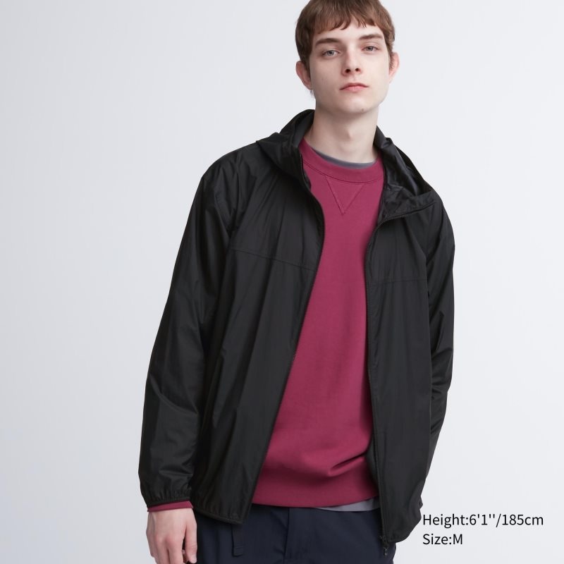 Black Uniqlo Pocketable Uv Protection 3d Cut Men Parka | 5898736