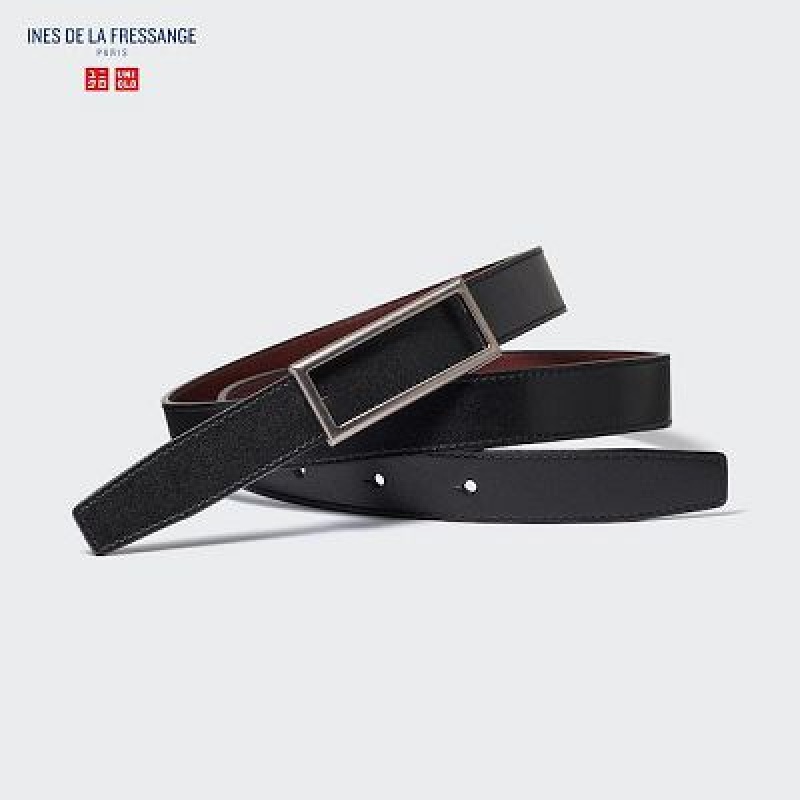 Black Uniqlo Reversible Women Belts | 472594