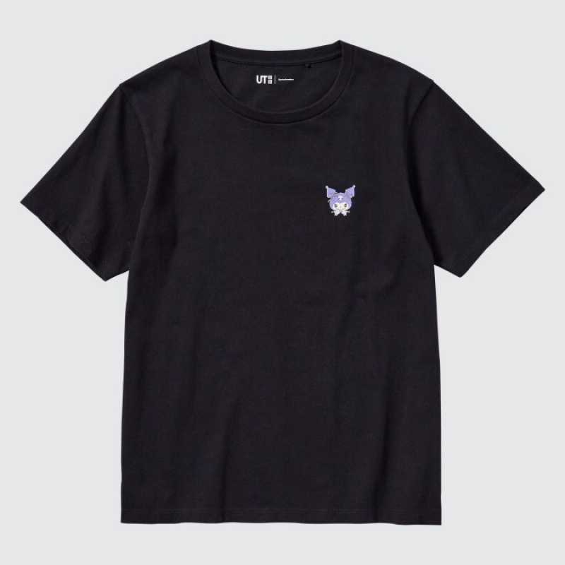 Black Uniqlo Sanrio characters UT Short-Sleeve Women T Shirts | 6014252