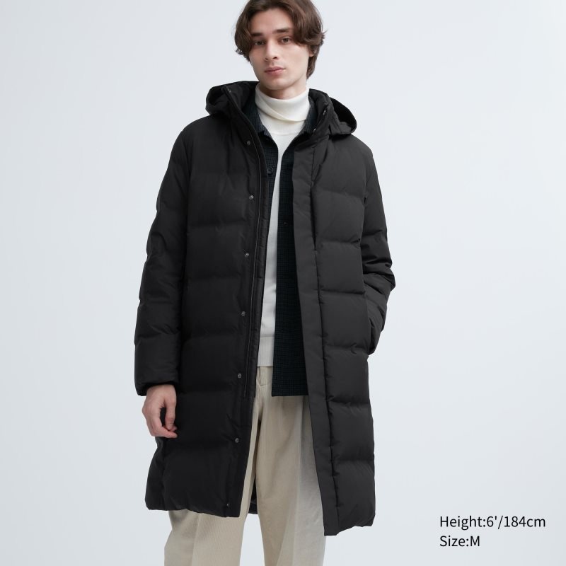 Black Uniqlo Seamless Down Men Coats | 1862930