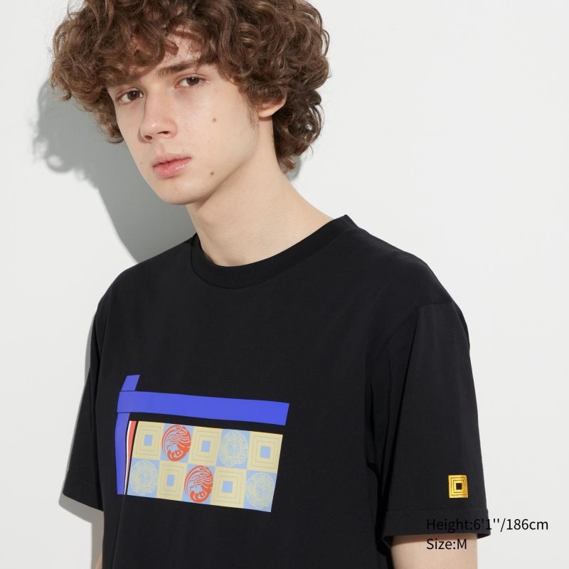 Black Uniqlo Shochiku Kabuki Ut Short-sleeve Graphic Men T Shirts | 5415895