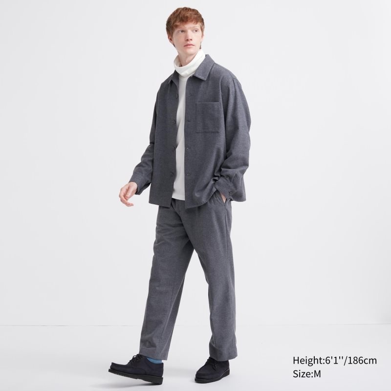 Black Uniqlo Soft Brushed Turtleneck Long-sleeve Men T Shirts | 5351785