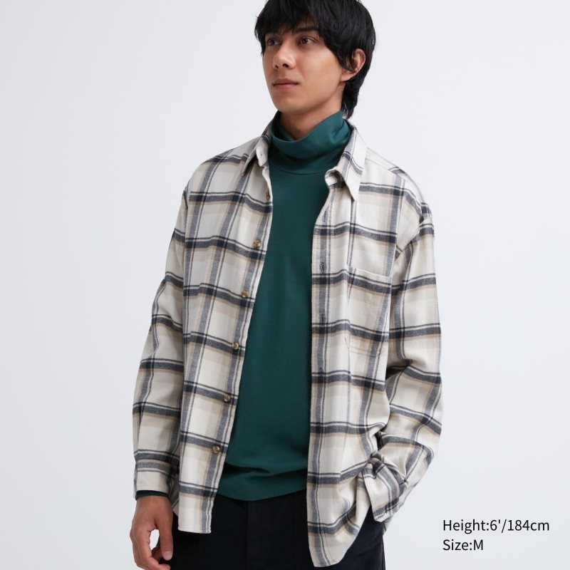 Black Uniqlo Soft Brushed Turtleneck Long-sleeve Men T Shirts | 5351785