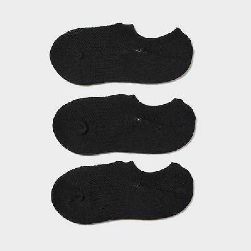 Black Uniqlo Sport Footsies (3 Pairs) Women Socks | 8295571