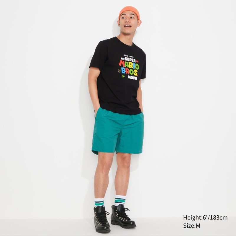Black Uniqlo The Super Mario Bros. Movie Ut Short Sleeve Graphic Men T Shirts | 9684158