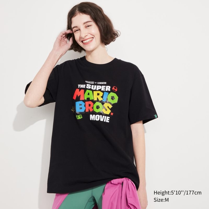 Black Uniqlo The Super Mario Bros. Movie Ut Short Sleeve Graphic Men T Shirts | 9684158