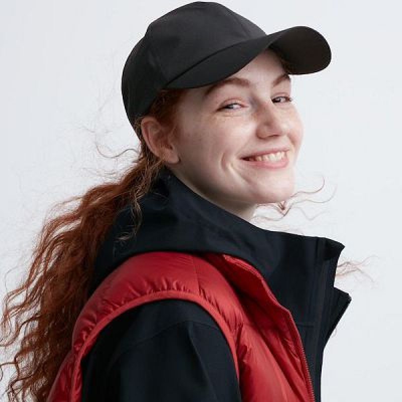 Black Uniqlo UV Protection 2-Way Stretch Women Caps | 15698