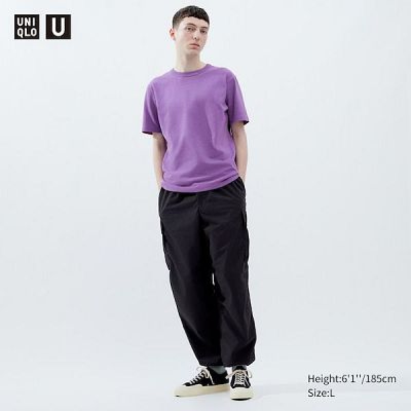 Black Uniqlo U Wide-Fit Parachute Cargo Women Pants | 9558487