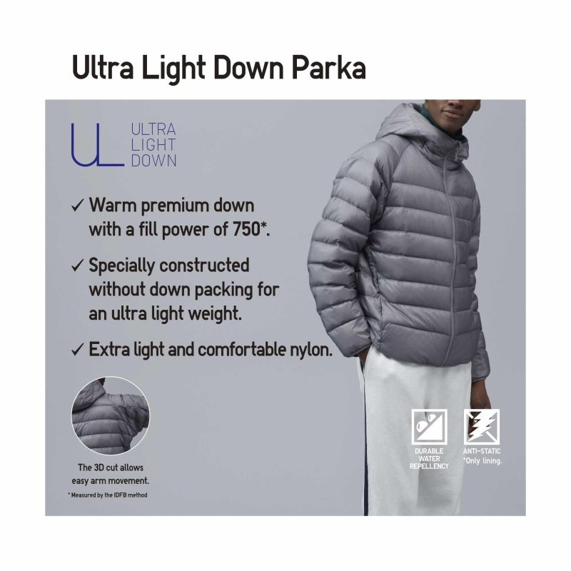 Black Uniqlo Ultra Light Down 3d Cut Men Parka | 2717501