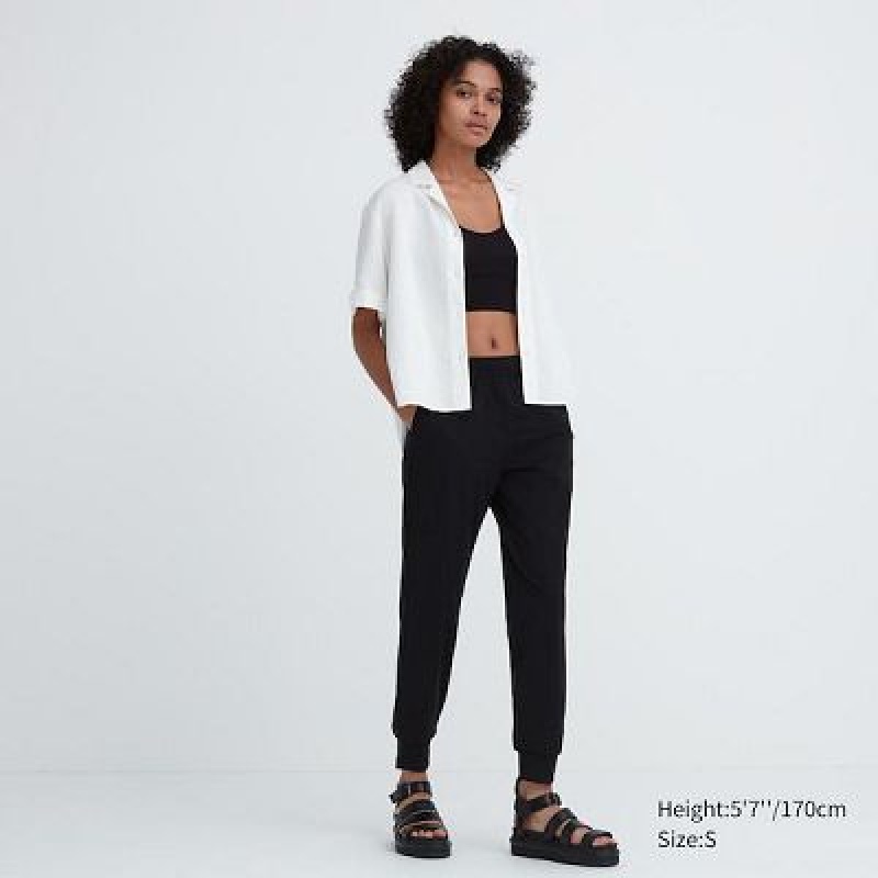 Black Uniqlo Ultra Stretch AIRism Women Joggers | 3353415