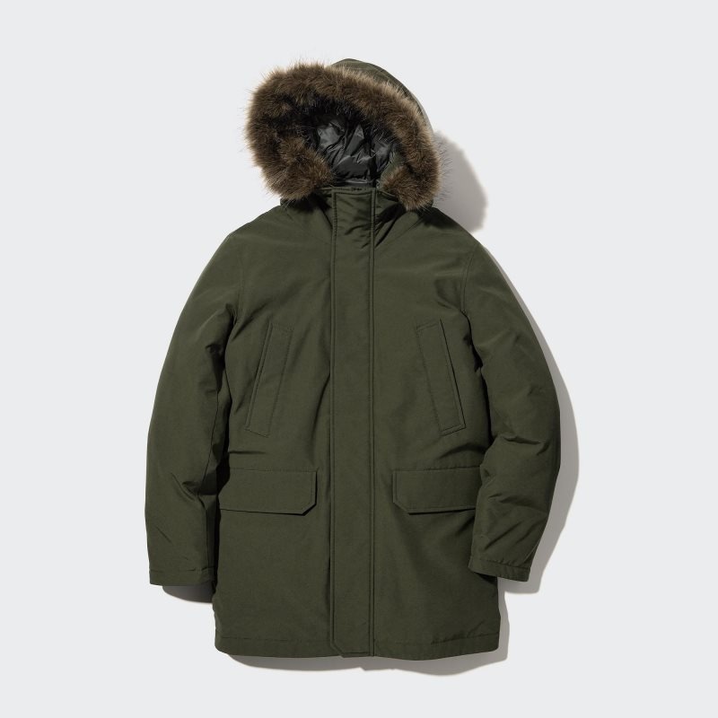 Black Uniqlo Ultra Warm Hybrid Down Men Coats | 1475012