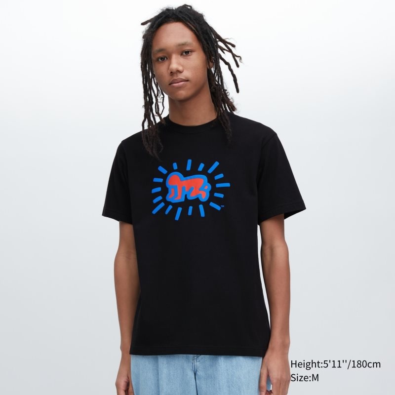 Black Uniqlo Ut Archive Ut Short Sleeve Graphic Keith Haring Men T Shirts | 7273603
