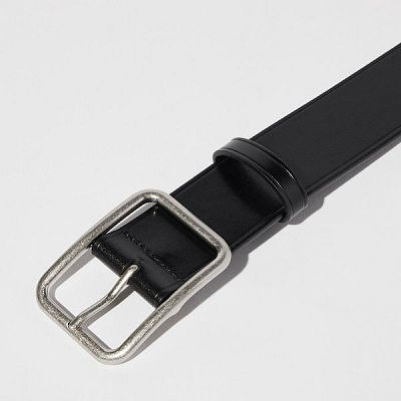 Black Uniqlo Wide Women Belts | 9844684