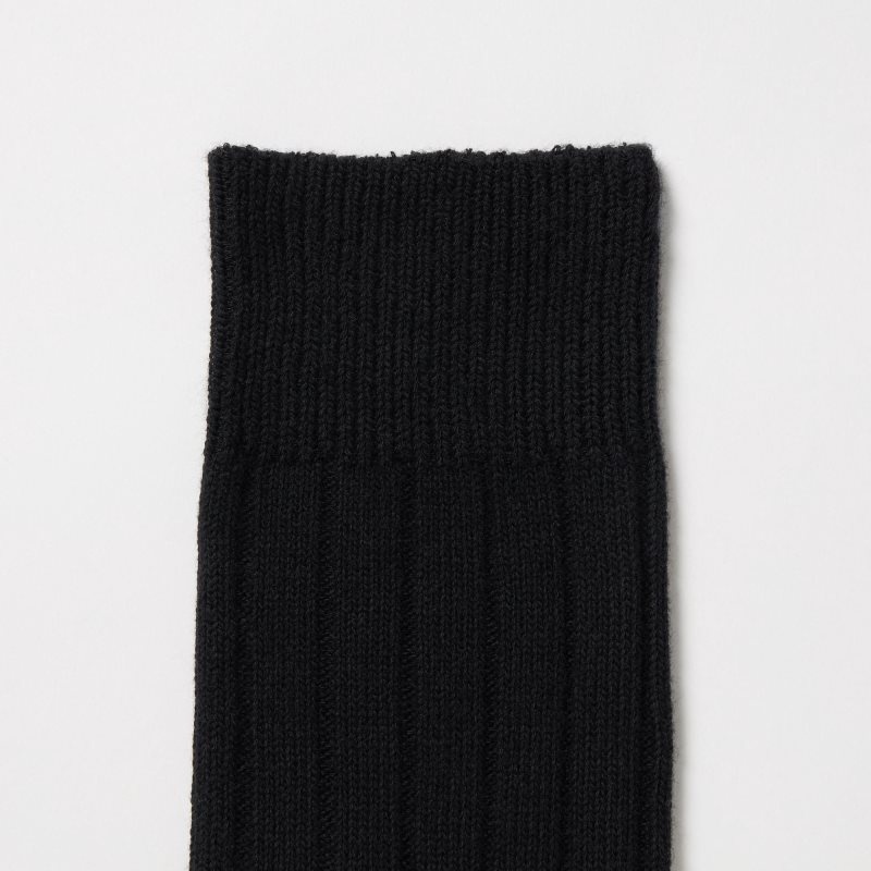 Black Uniqlo Wide-ribbed Men Socks | 7883204