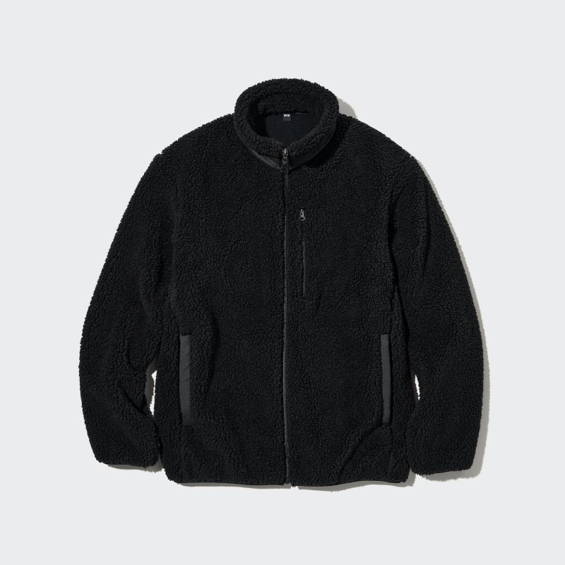 Black Uniqlo Windproof Outer Fleece Men Jackets | 2369606